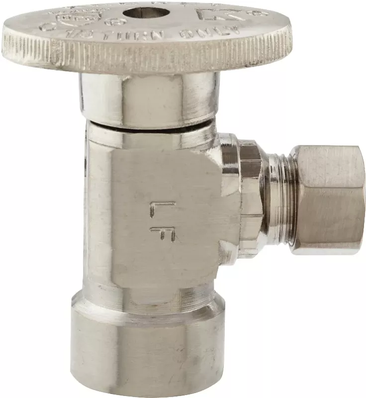 1/2 In. Fip X 3/8 In. Compression Brass Shut-off Valve - Lead-free