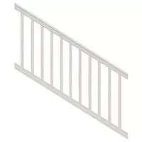Xpanse Premier 73012466 Stair Rail Kit with Baluster, 6 ft L Actual, Square Profile, Polymer, White